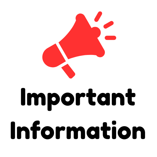  Important Information Graphic showing a loudspeaker 
